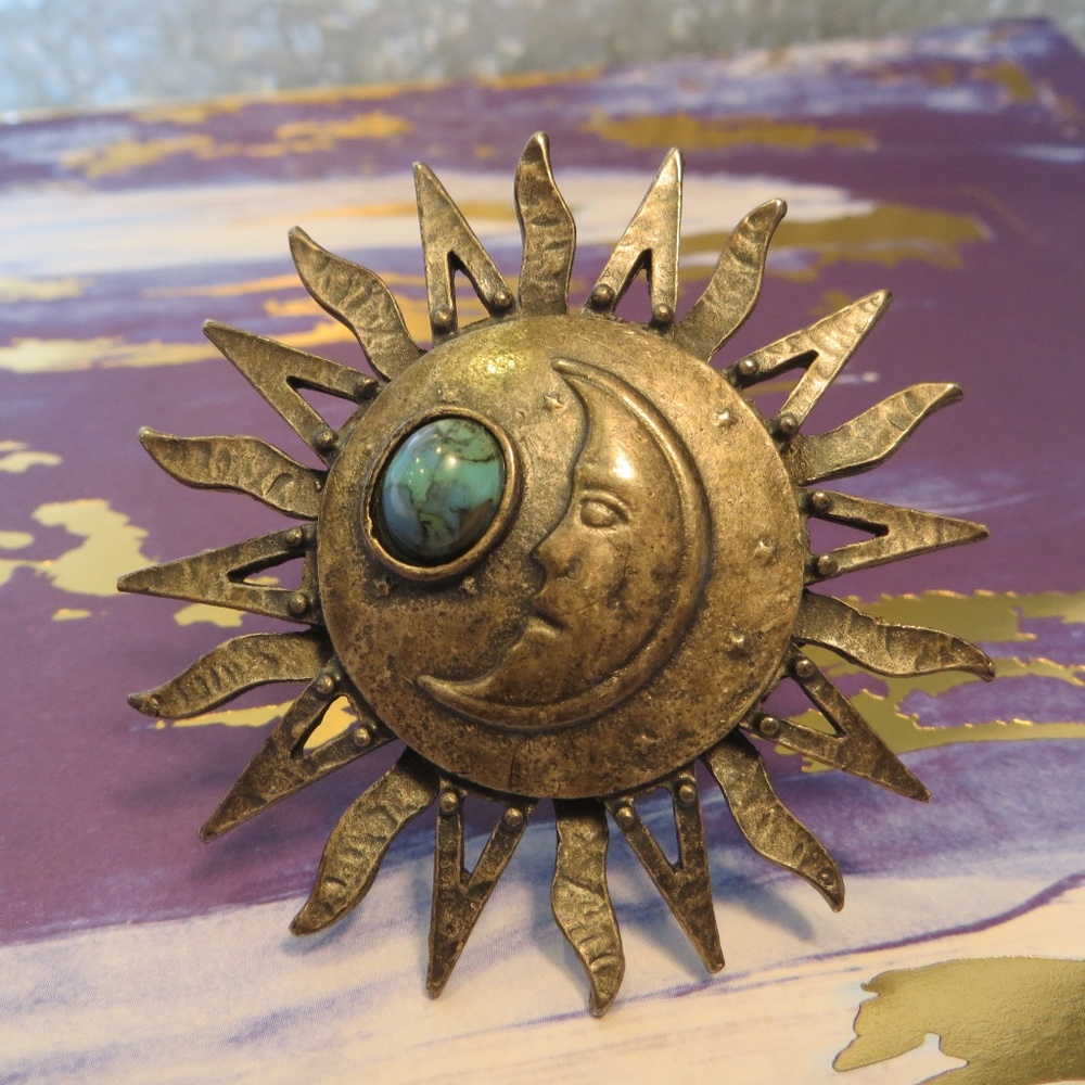 Sun Moon Galaxy Large Statement Brooch Pin